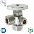 Thrifco Plumbing 5/8 Inch Comp x 1/2 Inch Slip Joint x 3/8 Inch Comp Multi Turn Brass Angle Stop 4405601